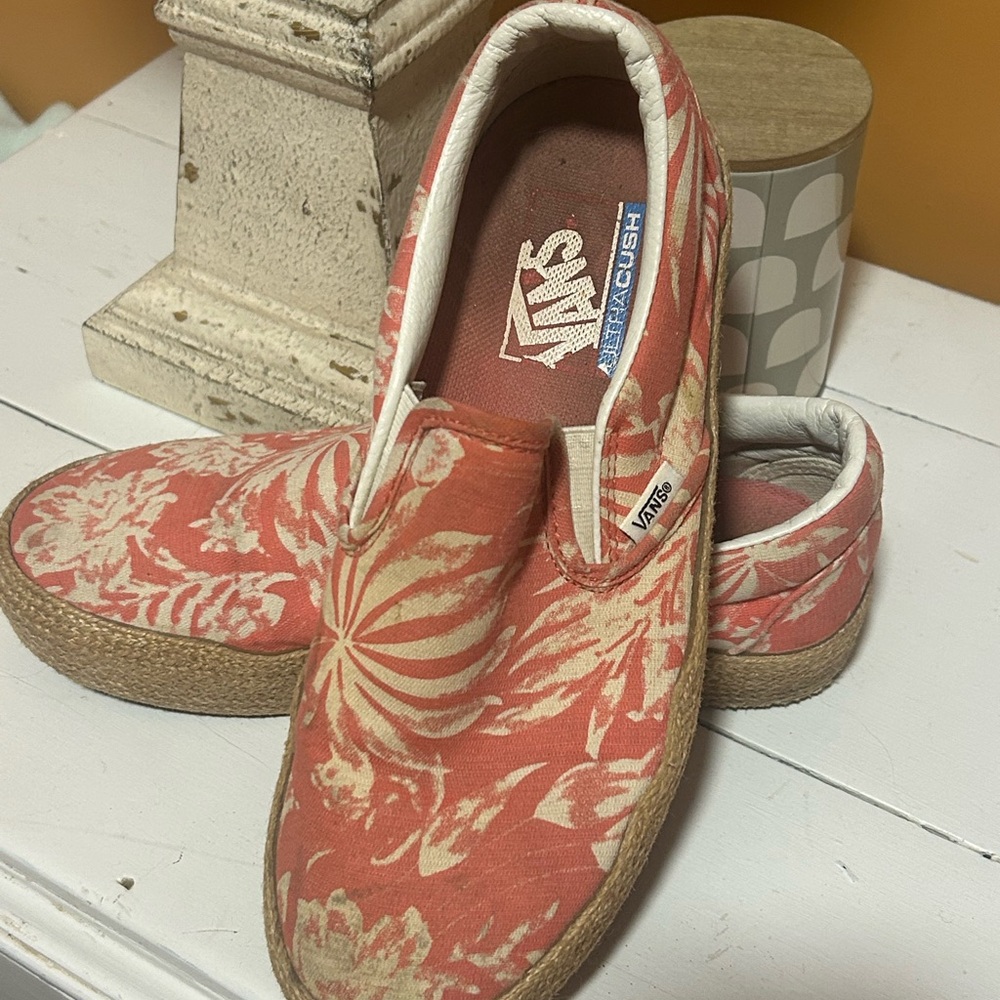 Vans Coral Floral Slip-On Sneakers shoes sz 8 floral